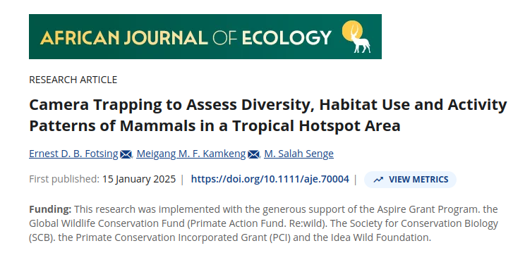 First page of the article: Diversity, habitat and activity patterns of mesocarnivore assemblages in an Afrotropical protected forest savannah mosaic of Central Cameroon